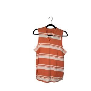 Puma Cloudspun Sleeveless V-Stripe Polo Shirt, Size L,‎ Carnation Pink NWT